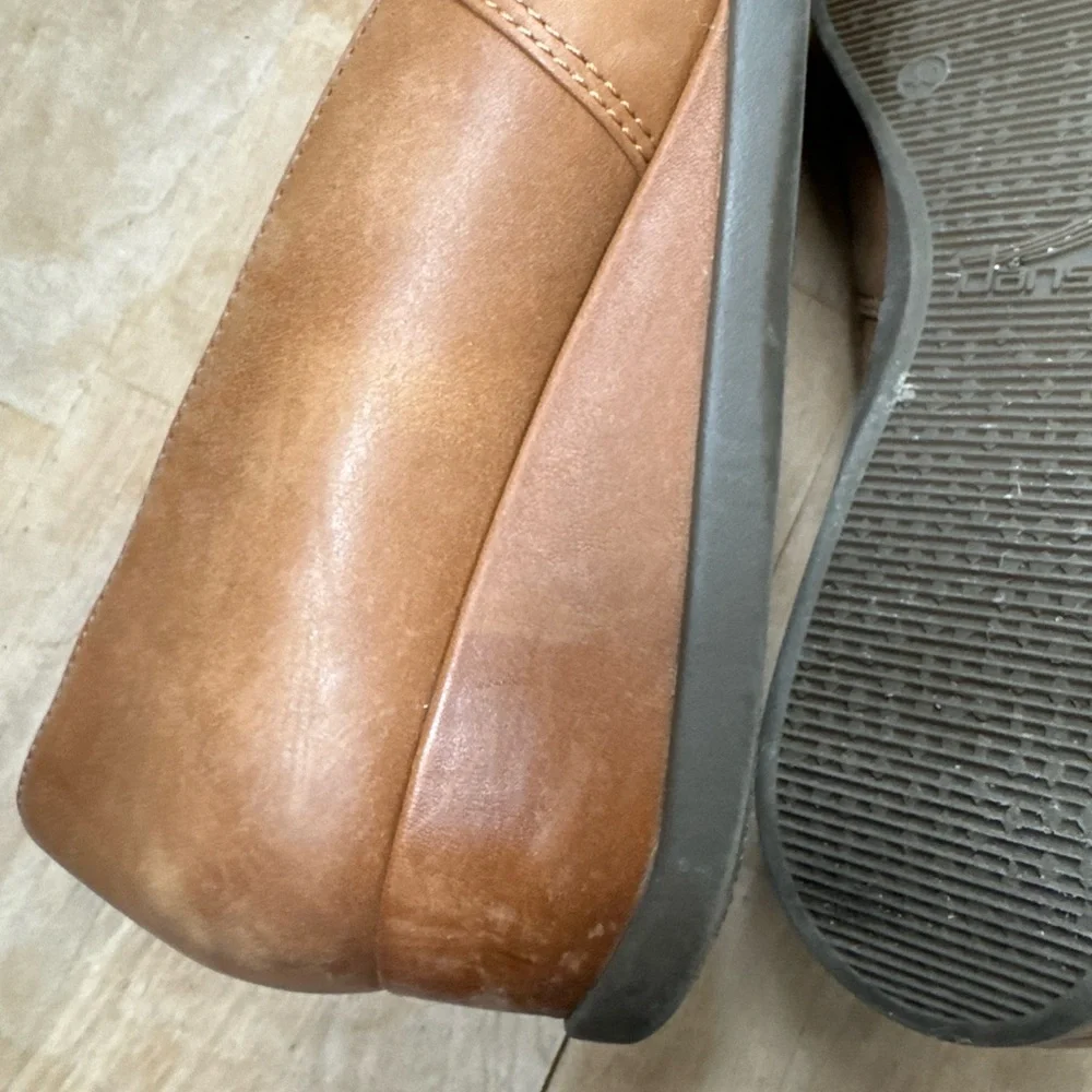 Dansko Shanda Luggage Waterproof Leather Wedge Heels 40 Womens Whiskey‎ Brown
